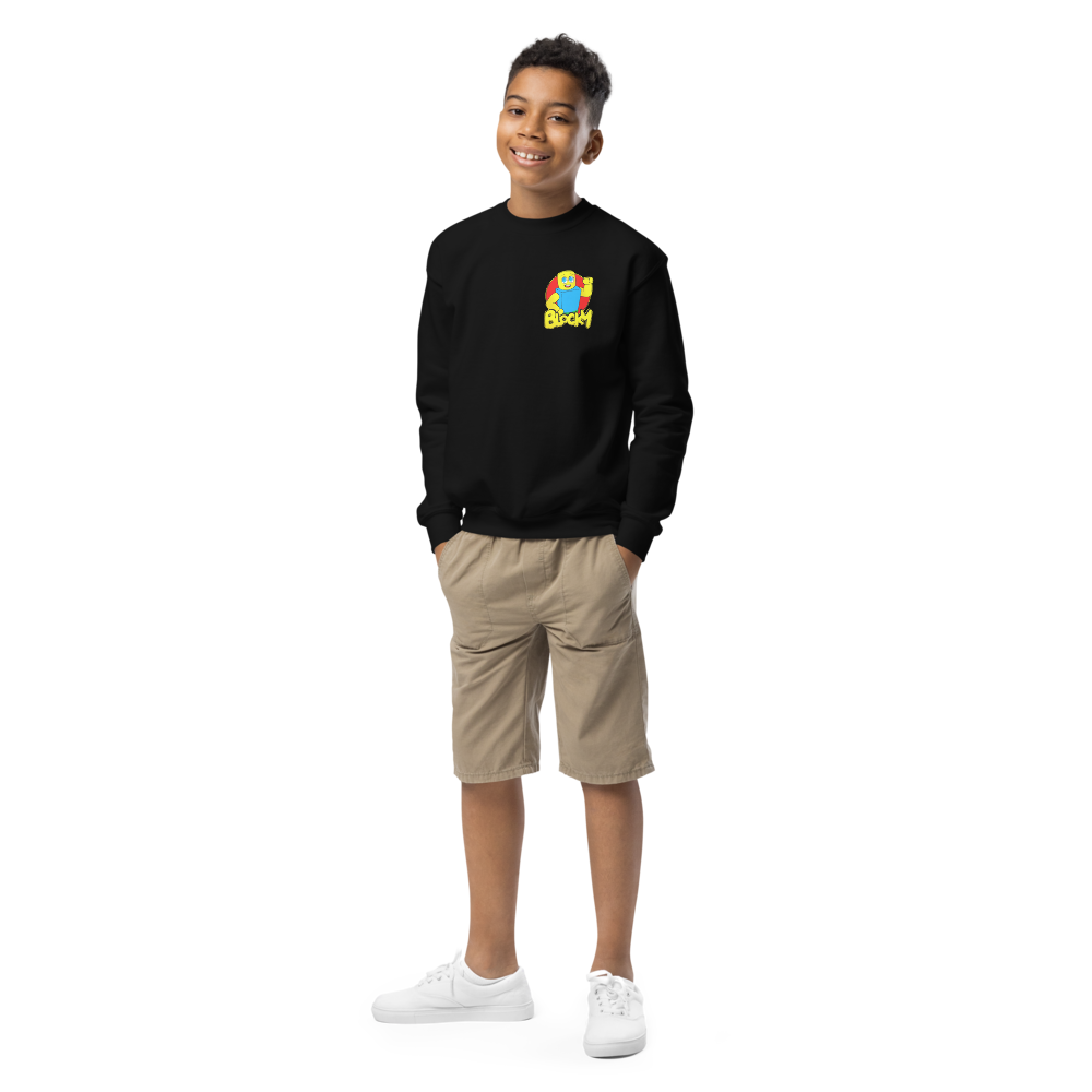 Blocky Explorer Youth Crewneck Sweatshirt (Ages 5-14)